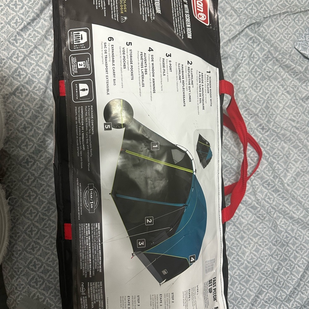 Coleman Black and Blue Tent Bag